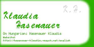 klaudia hasenauer business card